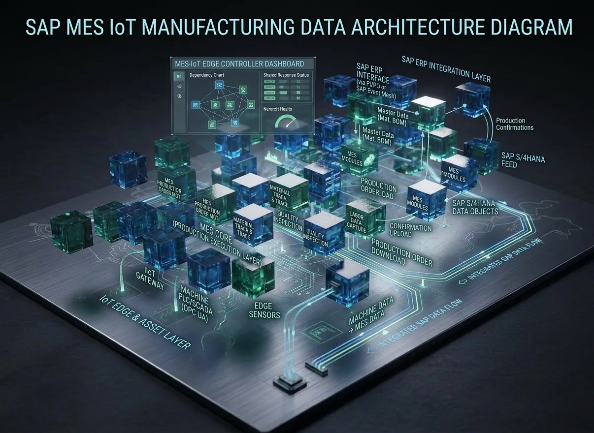 An abstract yet photographic visualization of agentic AI for supply chain coordination, depicted as a network of translucent, glass-like cubes hovering above a stylized map of interconnected factories and warehouses. Each cube emits a soft inner glow in shades of blue and emerald, linked by thin, luminous pathways that curve gracefully across the scene. The map beneath is minimal, with subtle topographic lines and faint location markers on a dark slate surface. Overhead spotlights create crisp reflections and highlights on the glass surfaces, while the edges cast delicate, geometric shadows. Shot from a high, three-quarter angle, the composition feels dynamic and precise, conveying autonomy, coordination, and intelligence with a clean, modern aesthetic ideal for a professional portfolio on agentic AI.